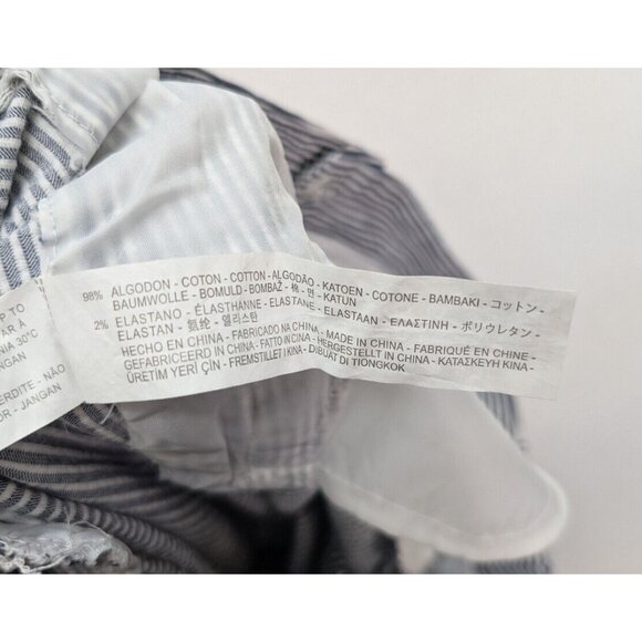 Zara Basic Women's Pants Size 10 Seersucker Striped Ankle - Picture 13 of 16